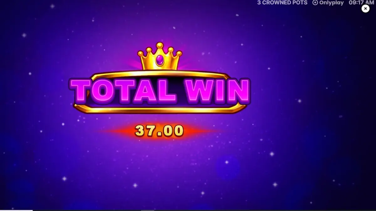 Interface do jogo de slot 3 Crowned Pots com frutas e potes dourados