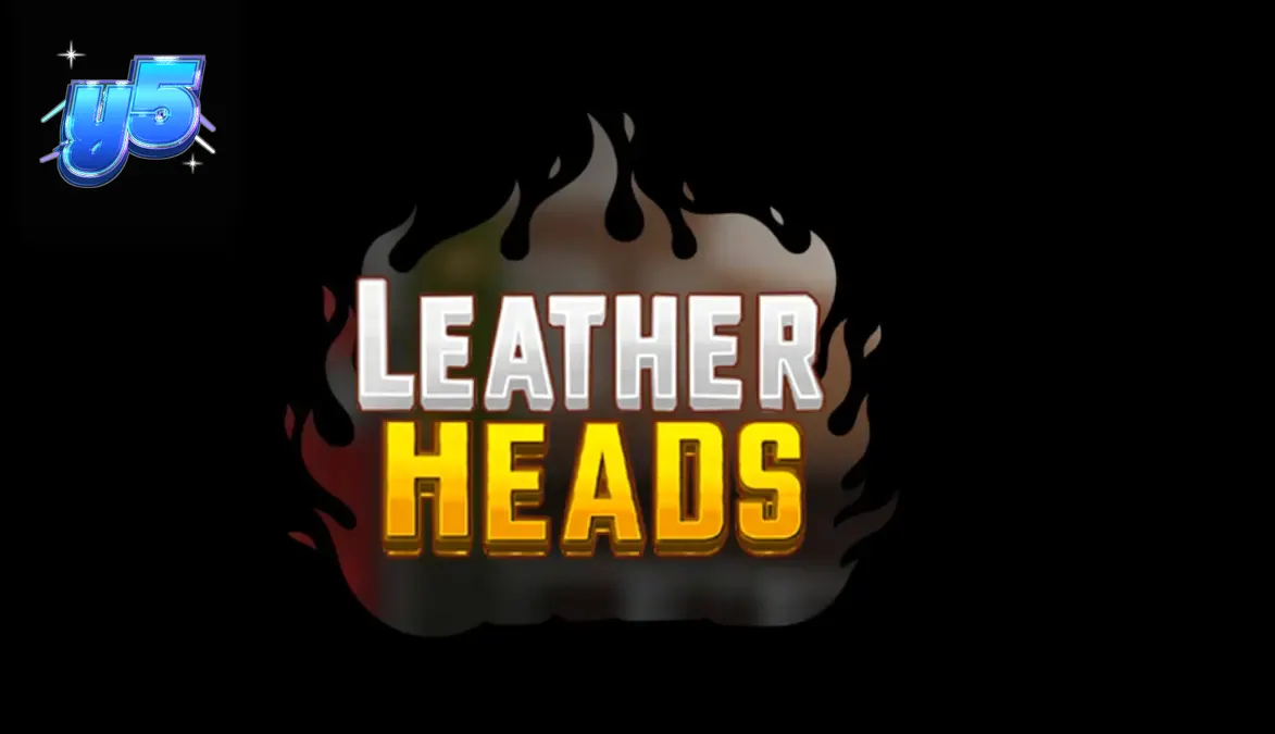 Cena de ação do slot Leatherheads com símbolos de bombeiros e luzes neon